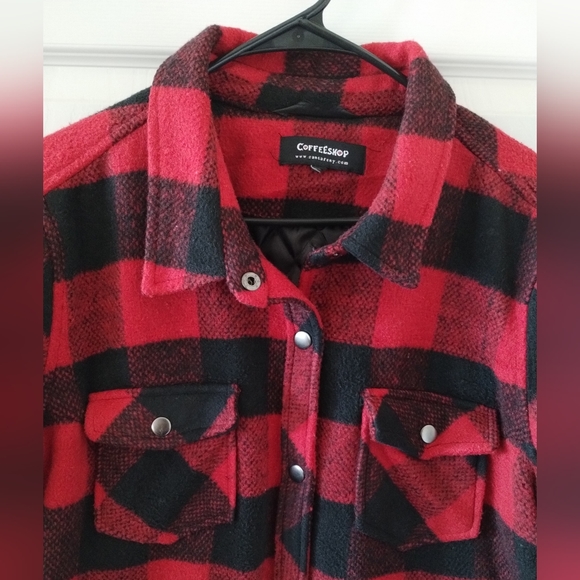 Coffeeshop Plaid Shacket Size XL NWOT - Picture 5 of 8